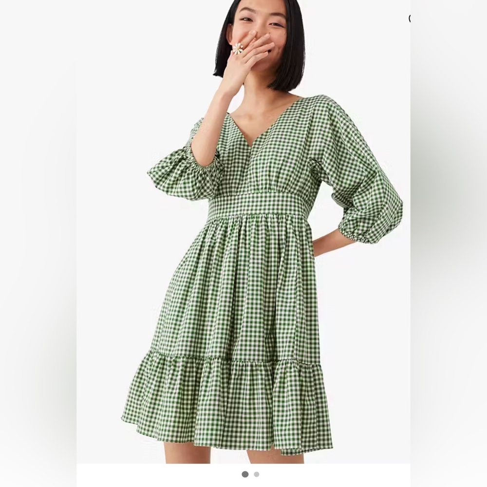 Kate Spade New York | Mini Gingham Green Bodega Dress | 8